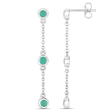 Load image into Gallery viewer, 0.60 Carat Genuine Emerald .925 Sterling Silver Earrings