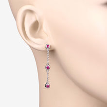 Load image into Gallery viewer, 0.78 Carat Genuine Ruby .925 Sterling Silver Earrings