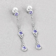 Load image into Gallery viewer, 0.60 Carat Genuine Tanzanite .925 Sterling Silver Earrings