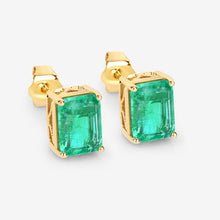 Load image into Gallery viewer, 2.75 Carat Genuine Ethiopian Emerald 14K Yellow Gold Earrings