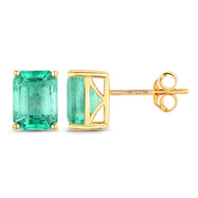 Load image into Gallery viewer, 2.75 Carat Genuine Ethiopian Emerald 14K Yellow Gold Earrings