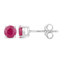 Load image into Gallery viewer, 0.86 Carat Genuine Ruby 14K White Gold Earrings