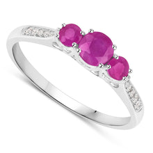 Load image into Gallery viewer, 0.61 Carat Genuine Ruby and White Diamond 14K White Gold Ring