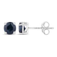Load image into Gallery viewer, 1.30 Carat Genuine Blue Sapphire 14K White Gold Earrings