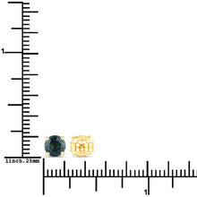 Load image into Gallery viewer, 1.30 Carat Genuine Blue Sapphire 14K Yellow Gold Earrings