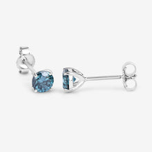 Load image into Gallery viewer, 0.81 Carat Genuine Blue Diamond 14K White Gold Earrings