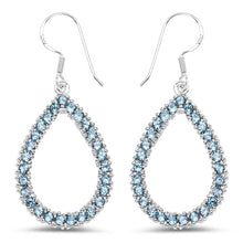 Load image into Gallery viewer, 4.32 Carat Genuine London Blue Topaz .925 Sterling Silver Earrings