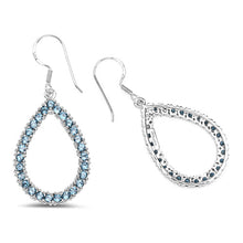 Load image into Gallery viewer, 4.32 Carat Genuine London Blue Topaz .925 Sterling Silver Earrings