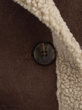 Load image into Gallery viewer, Fuzzy Collared Neck Long Sleeve Jacket with Buttoned Closure and Cozy Pockets