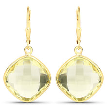Load image into Gallery viewer, 21.40 Carat Genuine Lemon Quartz .925 Sterling Silver Earrings