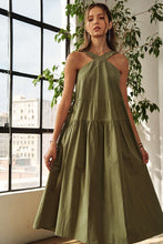 Load image into Gallery viewer, New Summer Crisscross Wide Strap Drawstring Detail Midi Dress For Women β Chic, Sophisticated, Adjustable, Perfect Dress for Casual to Semi-Formal Occasions