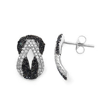 Load image into Gallery viewer, 1.05 Carat Genuine Black Diamond & White Diamond .925 Sterling Silver Earrings