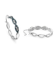 Load image into Gallery viewer, 0.52 Carat Genuine Blue Diamond & White Diamond .925 Sterling Silver Earrings