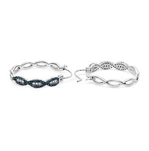 Load image into Gallery viewer, 0.52 Carat Genuine Blue Diamond & White Diamond .925 Sterling Silver Earrings