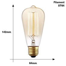 Load image into Gallery viewer, E27 Retro Edison Bulb AC 220V 110V 40W Dimmable Vintage Edison Light bulb ST64 G80 G95 T225 T300 Incandescent Lamp Edison Lamp Bravelight Antique Vintage Light Bulbs, T64 40W 2700K Warm Dimmable, Squirrel Cage Filament Edison Light Bulb for Table Lamp