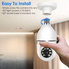 Load image into Gallery viewer, E27 WiFi Bulb Camera 1080P FHD WiFi IP Pan Tilt Security Surveillance Camera