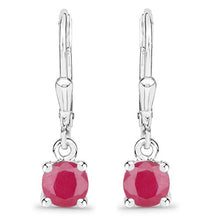 Load image into Gallery viewer, 1.20 Carat Genuine Ruby .925 Sterling Silver Earrings