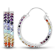 Load image into Gallery viewer, 8.79 Carat Genuine Multi Stones .925 Sterling Silver Earrings