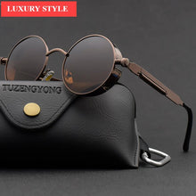 Load image into Gallery viewer, Luxury Popular Retro Gothic Steampunk Polarized Men and Women Brand Designer Vintage Round High Quality Metal Frame Sunglasses With UV400 Protection