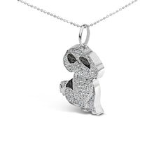 Load image into Gallery viewer, .925 Sterling Silver 1 1/4 Cttw Diamond Shih Tzu Dog Pendant Necklace 18 inch (Black and I-J Color, I2-I3 Clarity)