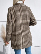 Load image into Gallery viewer, Women's Plaid Collared Neck Buttoned Long Sleeve Jacket β Classic & Lightweight Outerwear for Everyday Wear