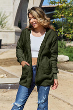Load image into Gallery viewer, Women Full Size Teddy Hooded Jacket with Pockets Cozy Casual Jacket Comfortable Women Jacket