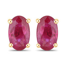 Load image into Gallery viewer, 0.54 Carat Genuine Ruby 14K Yellow Gold Earrings