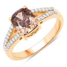 Load image into Gallery viewer, IGI Certified 2.02 Carat Genuine Brown Diamond Center and 0.22cttw White Diamond 18K Yellow Gold Ring (2.24cttw)