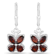 Load image into Gallery viewer, 2.60 Carat Genuine Garnet .925 Sterling Silver Earrings