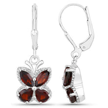 Load image into Gallery viewer, 2.60 Carat Genuine Garnet .925 Sterling Silver Earrings