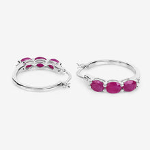 Load image into Gallery viewer, 1.81 Carat Genuine Ruby and White Diamond .925 Sterling Silver Earrings