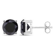 Load image into Gallery viewer, 4.25 Carat Genuine Black Diamond 14K White Gold Earrings