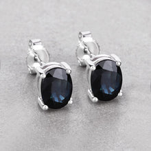 Load image into Gallery viewer, 1.90 Carat Genuine Blue Sapphire 10K White Gold Earrings