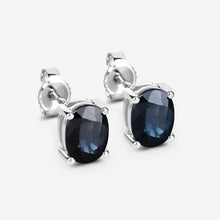 Load image into Gallery viewer, 1.90 Carat Genuine Blue Sapphire 10K White Gold Earrings