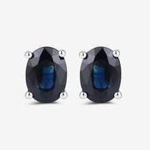 Load image into Gallery viewer, 1.90 Carat Genuine Blue Sapphire 10K White Gold Earrings