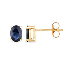 Load image into Gallery viewer, 1.90 Carat Genuine Blue Sapphire 10K Yellow Gold Earrings
