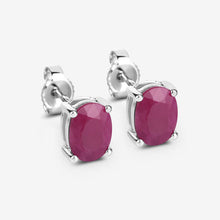 Load image into Gallery viewer, 1.70 Carat Genuine Ruby 10K White Gold Earrings