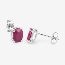 Load image into Gallery viewer, 1.70 Carat Genuine Ruby 10K White Gold Earrings