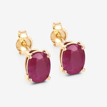 Load image into Gallery viewer, 1.70 Carat Genuine Ruby 10K Yellow Gold Earrings