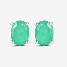 Load image into Gallery viewer, 1.44 Carat Genuine Zambian Emerald 10K White Gold Earrings