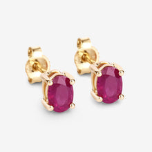 Load image into Gallery viewer, 1.04 Carat Genuine Ruby 10K Yellow Gold Earrings