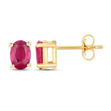 Load image into Gallery viewer, 1.04 Carat Genuine Ruby 10K Yellow Gold Earrings