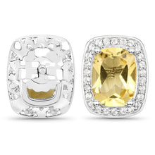 Load image into Gallery viewer, 2.81 Carat Genuine Citrine and White Topaz .925 Sterling Silver Earrings