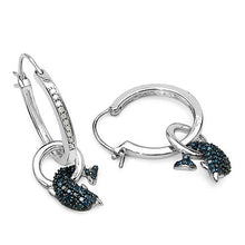 Load image into Gallery viewer, 0.54 Carat Genuine Blue Diamond and White Diamond .925 Sterling Silver Earrings