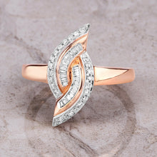 Load image into Gallery viewer, 0.29 Carat Genuine White Diamond 14K Rose Gold Ring (E-F Color, SI1-SI2 Clarity)