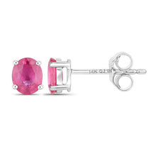 Load image into Gallery viewer, 0.60 Carat Genuine Ruby 14K White Gold Earrings