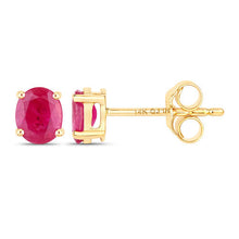 Load image into Gallery viewer, 0.60 Carat Genuine Ruby 14K Yellow Gold Earrings