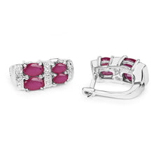 Load image into Gallery viewer, 3.20 Carat Glass Filled Ruby .925 Sterling Silver Earrings