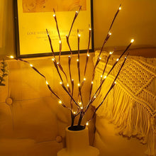 Load image into Gallery viewer, 2pcs Set of Artificial Tree Branch LED Lights - Battery-Powered, 20 Leds Per Vase, Vase-Filled Decorative Lights for Home, Romantic Bedside Lamp, Christmas, Halloween, Thanksgiving, Hanukkah, Wedding, Valentine'S Day, Metal &