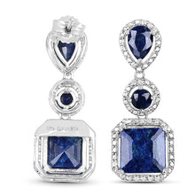 Load image into Gallery viewer, 11.62 Carat Dyed Sapphire .925 Sterling Silver Earrings